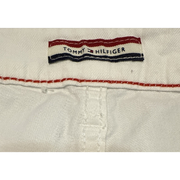 Tommy Hilfiger Shorts Womens 14 White Denim Rolled Cuff 4.5 Inch Inseam - Picture 6 of 16